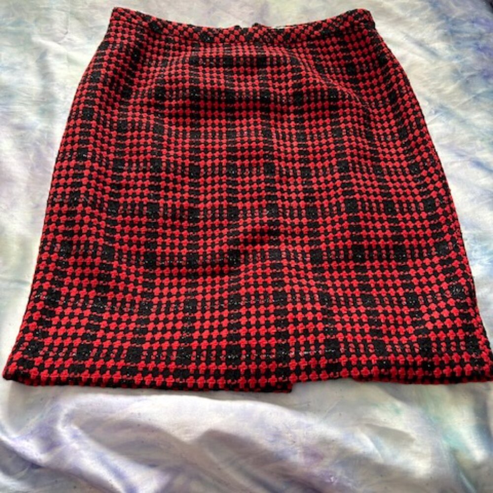 Coldwater Creek Red/Black Plaid Skirt